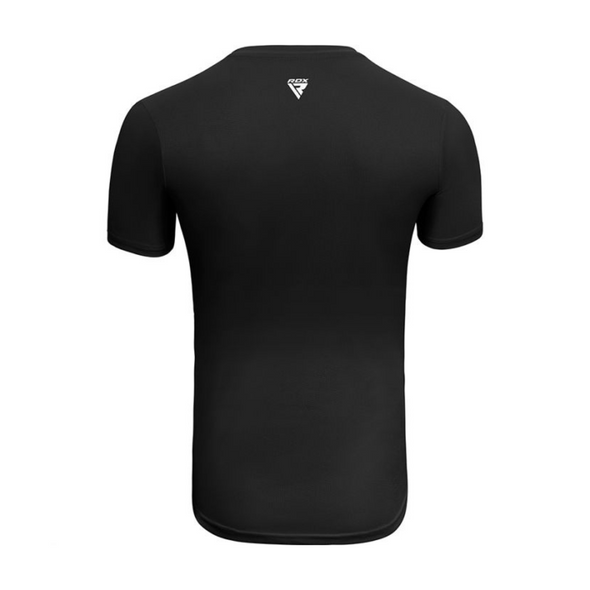 RDX T2 BLACK SHORT SLEEVES SWEAT-WICKING GYM DRY-FIT T-SHIRT