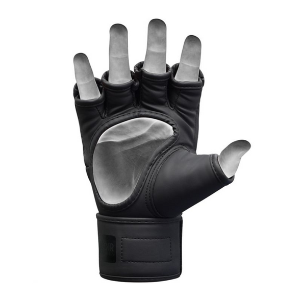 RDX F15 NOIR MMA GRAPPLING TRAINING GLOVES OPEN PALM THUMB PROTECTION