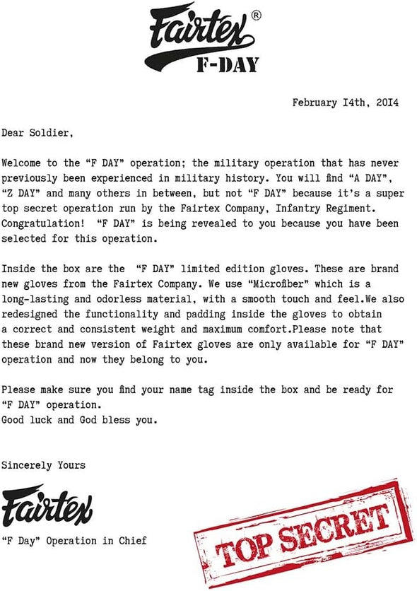 FAIRTEX F-DAY LIMITED EDITION GLOVES - BGV11 | COMES WITH THEMED BOX AND ACCESORIES