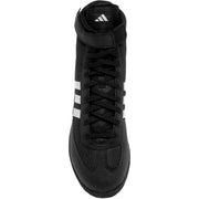 Black Adidas boxing shoe on a white background