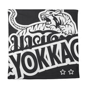 Black and white bandana with a tiger design and 'Yokkao' branding.