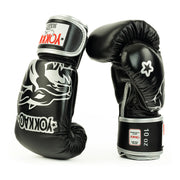 YOKKAO silver boxing gloves for Muay Thai, kickboxing, and training