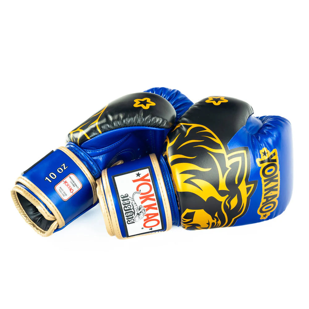 Silver YOKKAO boxing gloves for Muay Thai training and sparring