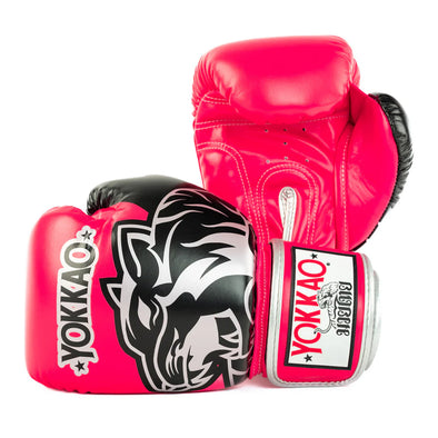Silver YOKKAO boxing gloves for Muay Thai training and sparring