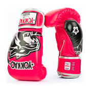 Silver YOKKAO boxing gloves for Muay Thai training and sparring