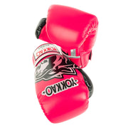 Silver YOKKAO boxing gloves for Muay Thai training and sparring