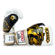 Gold YOKKAO boxing gloves for Muay Thai training and sparring