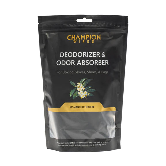 Champion Wipes deodorizer and odor absorber packaging on a white background