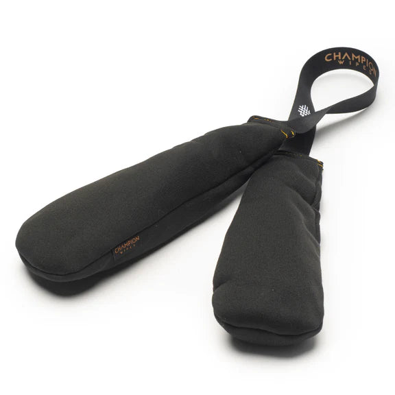 Black fishing rod case with Champion logo on a white background