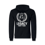 Legacy Fight Team hoodie, jogger pants, and drawstring bag uniform set for martial arts and gym training