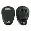 Black Yokkao boxing focus mitts on a white background