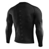 Black long-sleeve athletic shirt with 'Hayabusa' branding on the back against a white background