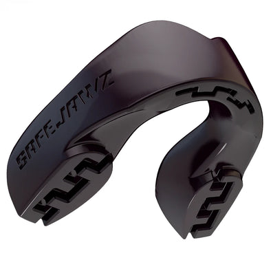 Black neck guard with 'Safeguard' branding on a white background