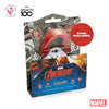 Marvel Avengers mouthguard packaging with red helmet and blue base, featuring the Marvel logo.