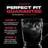 Mouthguard with hot water instructions on a black background