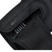 RDX F15 Noir Black Boxing Gloves – Sleek matte black design with layered foam padding, ergonomic wrist support, and ventilation for boxing,mma, and Muay Thai.