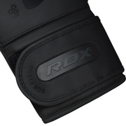 RDX F15 Noir Black Boxing Gloves – Sleek matte black design with layered foam padding, ergonomic wrist support, and ventilation for boxing,mma, and Muay Thai.