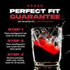 Mouthguard product with hot water and ice steps on a black background