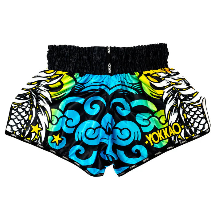 YOKKAO DRAGON MUAY THAI TRAINING SHORTS - PINK/BLUE