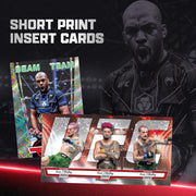 UFC branded trading cards with a fighter's image and text 'Short Print Insert Cards'.