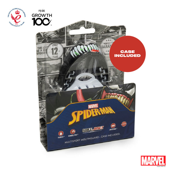 Marvel Spider-Man mouthguard packaging with visible branding on a white background