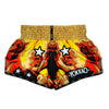 Colorful shorts with star designs and 'Yokkao' branding on a white background