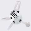 White and black tool with three stripes on a light gray background