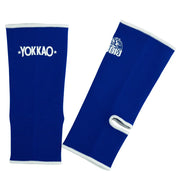 Blue arm sleeves with YOKKAO branding on a white background