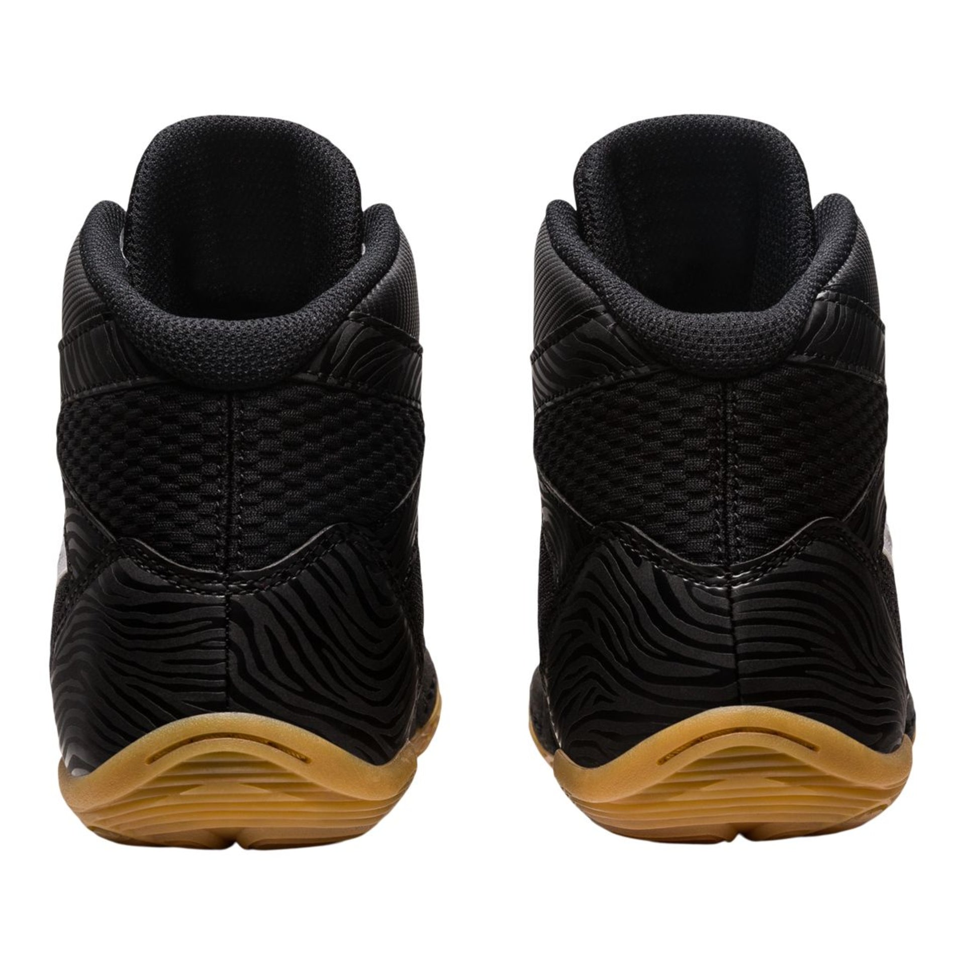ASICS Matflex 7 Wrestling Shoes in black with mesh upper and rubber outsole, designed for grip and performance on the mat
