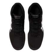 ASICS Matflex 7 Wrestling Shoes in black with mesh upper and rubber outsole, designed for grip and performance on the mat