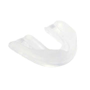 A clear, boil-and-bite sports mouthguard with no strap shown.