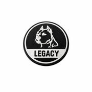Circular logo with a dog illustration and 'LEGACY' text on a white background