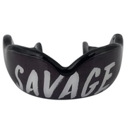 Damage Control High Impact Savage Mouthguard with black and white design, ideal for boxing, MMA, Muay Thai and other sports.