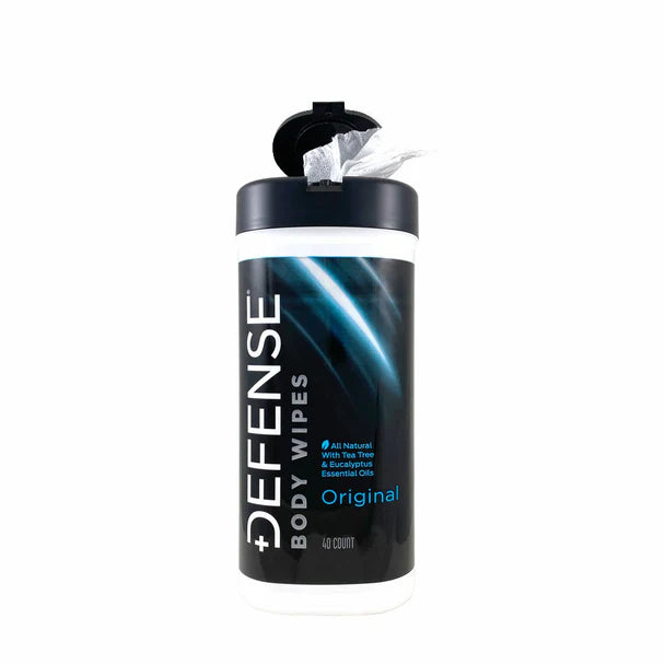 defense body wipes regular scent for post workout skin hygiene with tea tree and eucalyptus oil