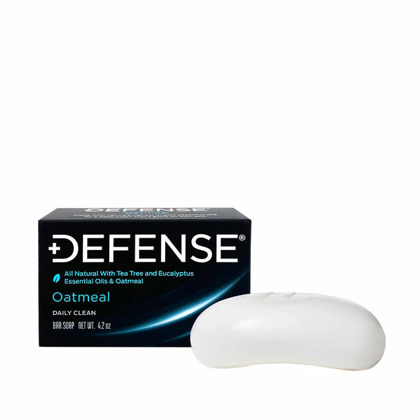 defense all natural oatmeal soap bar for athletes with antibacterial and exfoliating properties