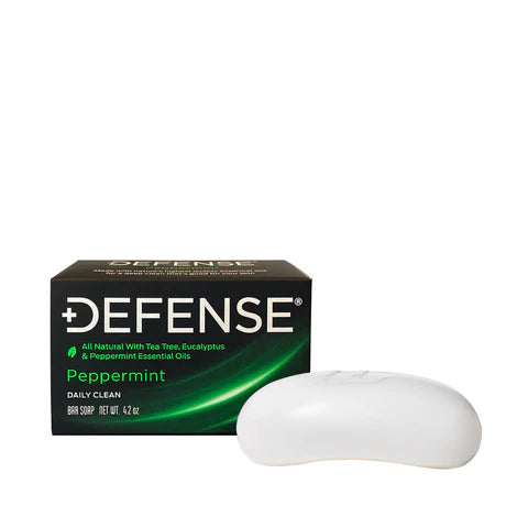 defense peppermint soap bar for athletes with antibacterial essential oils for post training hygiene