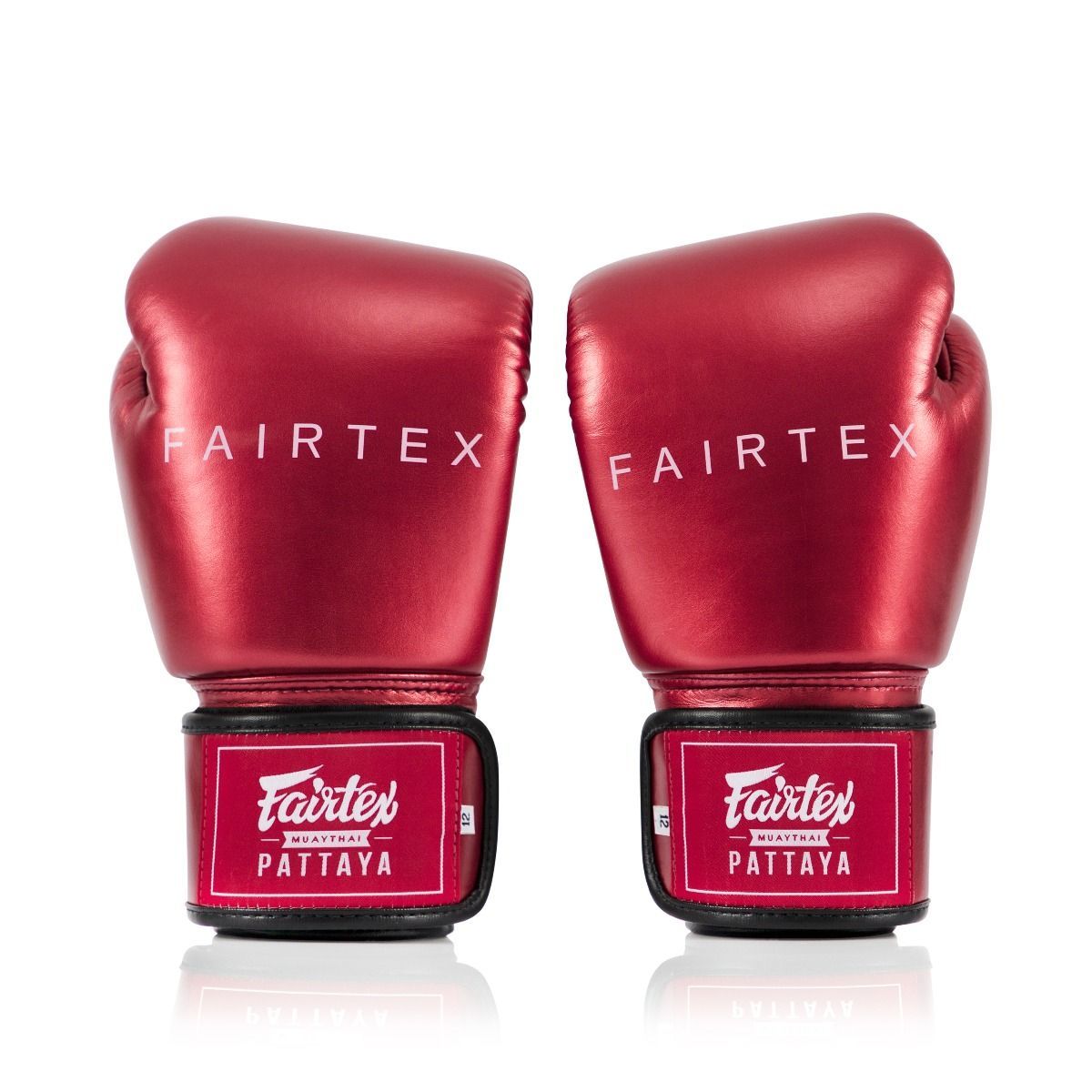 Fairtex bgv22 metallic boxing gloves in premium finish for muay thai and boxing, ideal for pad work, bag work, and sparring, high-performance training gloves