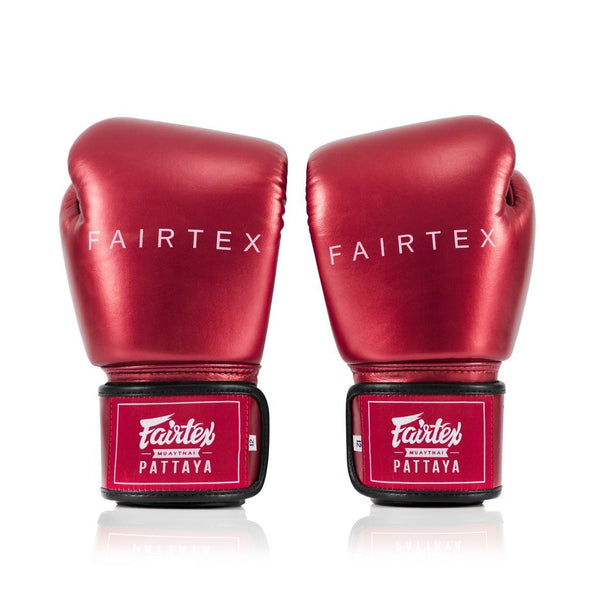 Fairtex bgv22 metallic boxing gloves in premium finish for muay thai and boxing, ideal for pad work, bag work, and sparring, high-performance training gloves