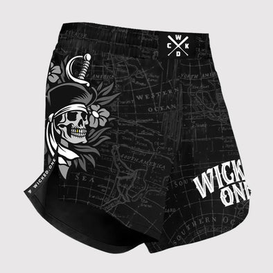 wicked1 element hacker mma shorts black with futuristic graphic for fight training