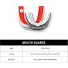 Hayabusa mouth guard with size guide on a white background