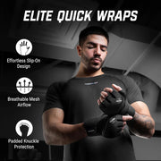 hayabusa elite quick wraps with gel knuckle protection for boxing and mma training