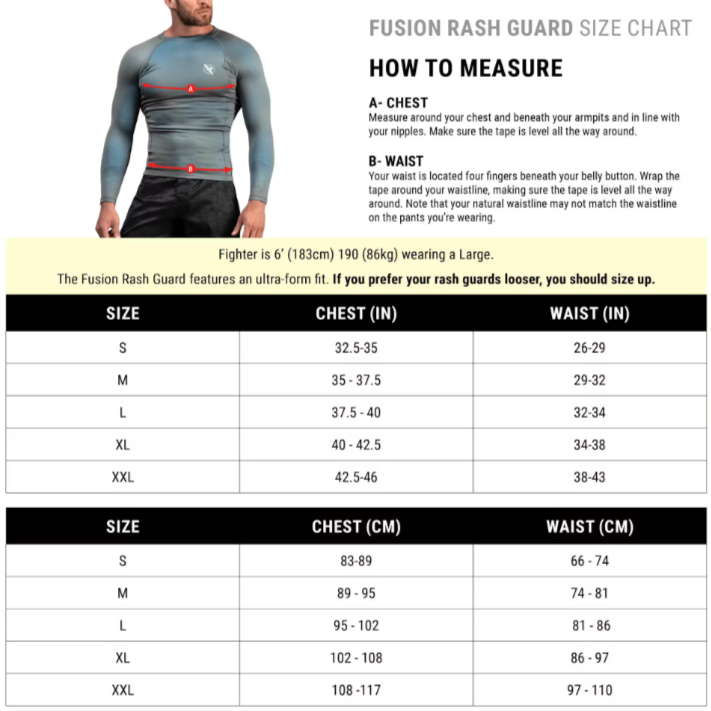 hayabusa fusion long sleeve rash guard for bjj mma training no-gi grappling compression top
