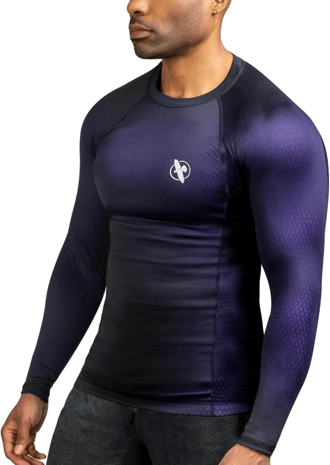 hayabusa fusion long sleeve rash guard for bjj mma training no-gi grappling compression top