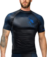 hayabusa geo short sleeve rash guard for bjj mma training grappling compression top