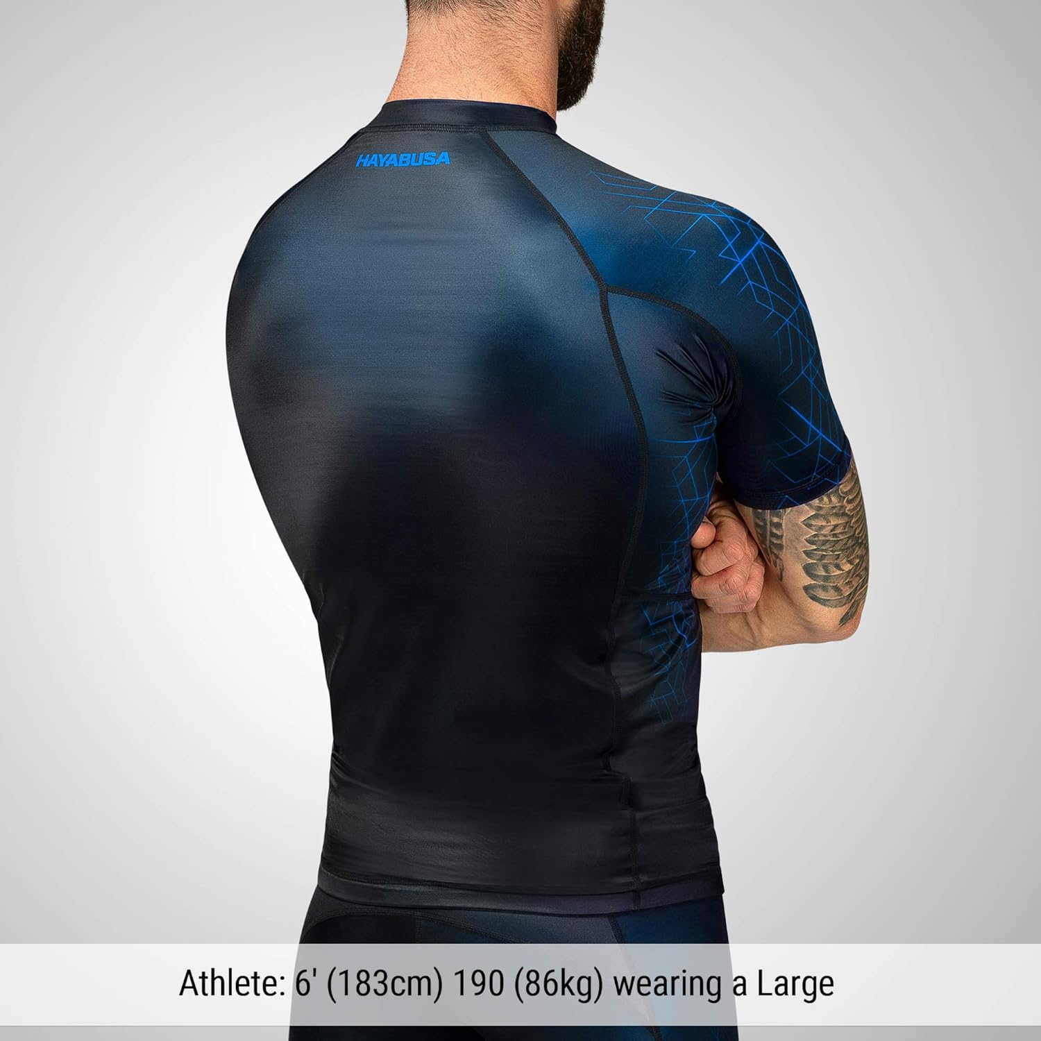 hayabusa geo short sleeve rash guard for bjj mma training grappling compression top