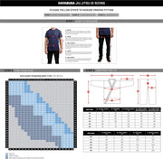 Havabusa Jiu Jitsu Gi Sizing chart with measurements and size chart.