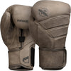Pair of brown boxing gloves with 'Hayabusa' branding on a white background
