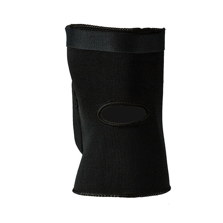 Black knee brace on a white background