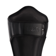 Legacy Golden Frank Leather Shin Guards featuring premium genuine leather construction, high-density foam padding, and a striking golden design for martial arts training.