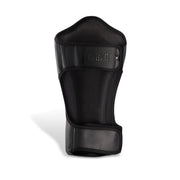 Legacy Golden Frank Leather Shin Guards featuring premium genuine leather construction, high-density foam padding, and a striking golden design for martial arts training.